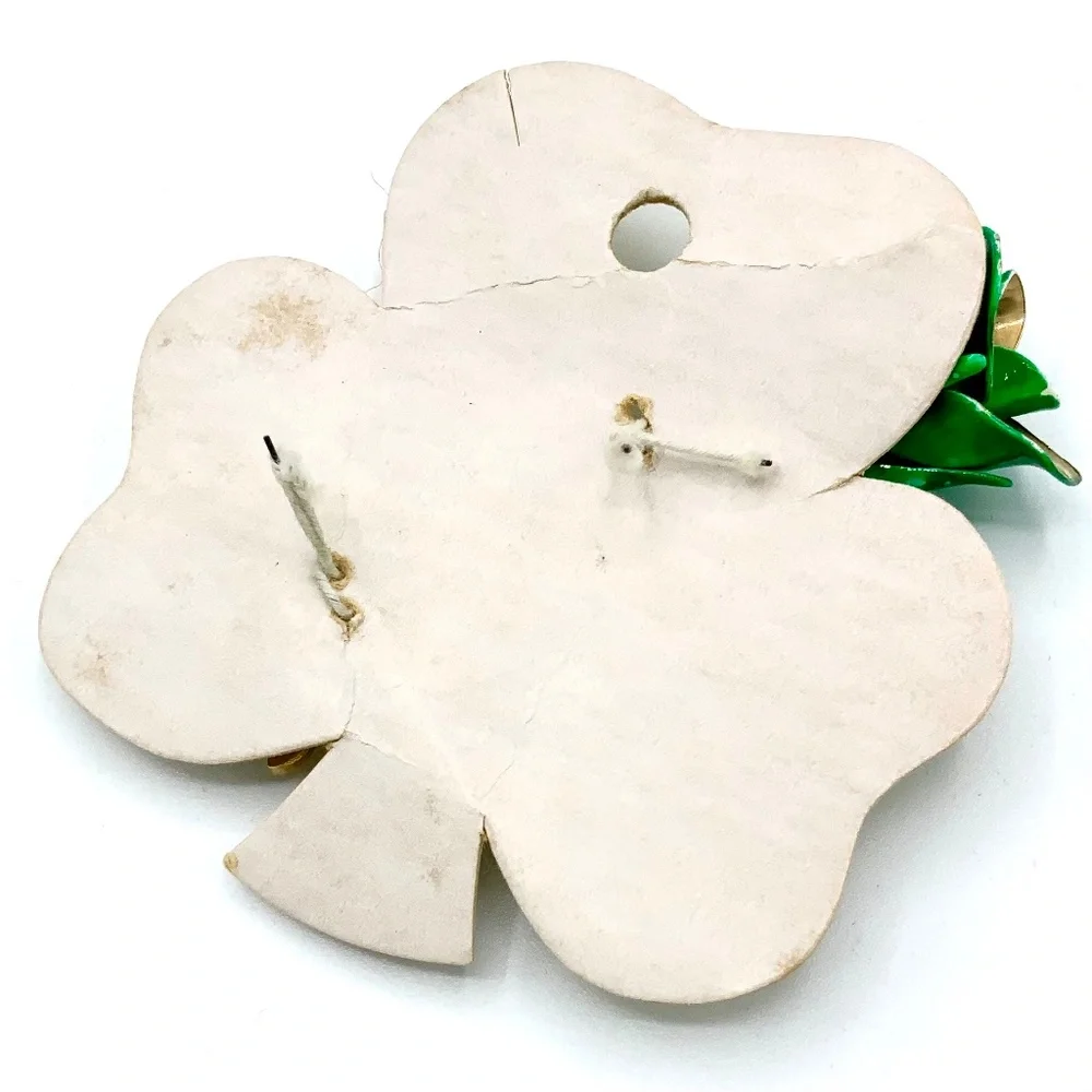 Lot of 3 Non Precious Metal Rose Leave Pins / Brooches / Vintage / Jewelry Set - Picture 10 of 11